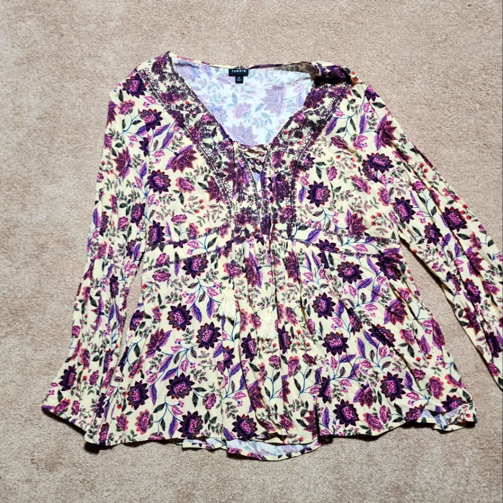 Torrid Gauze Babydoll Top Sz 2